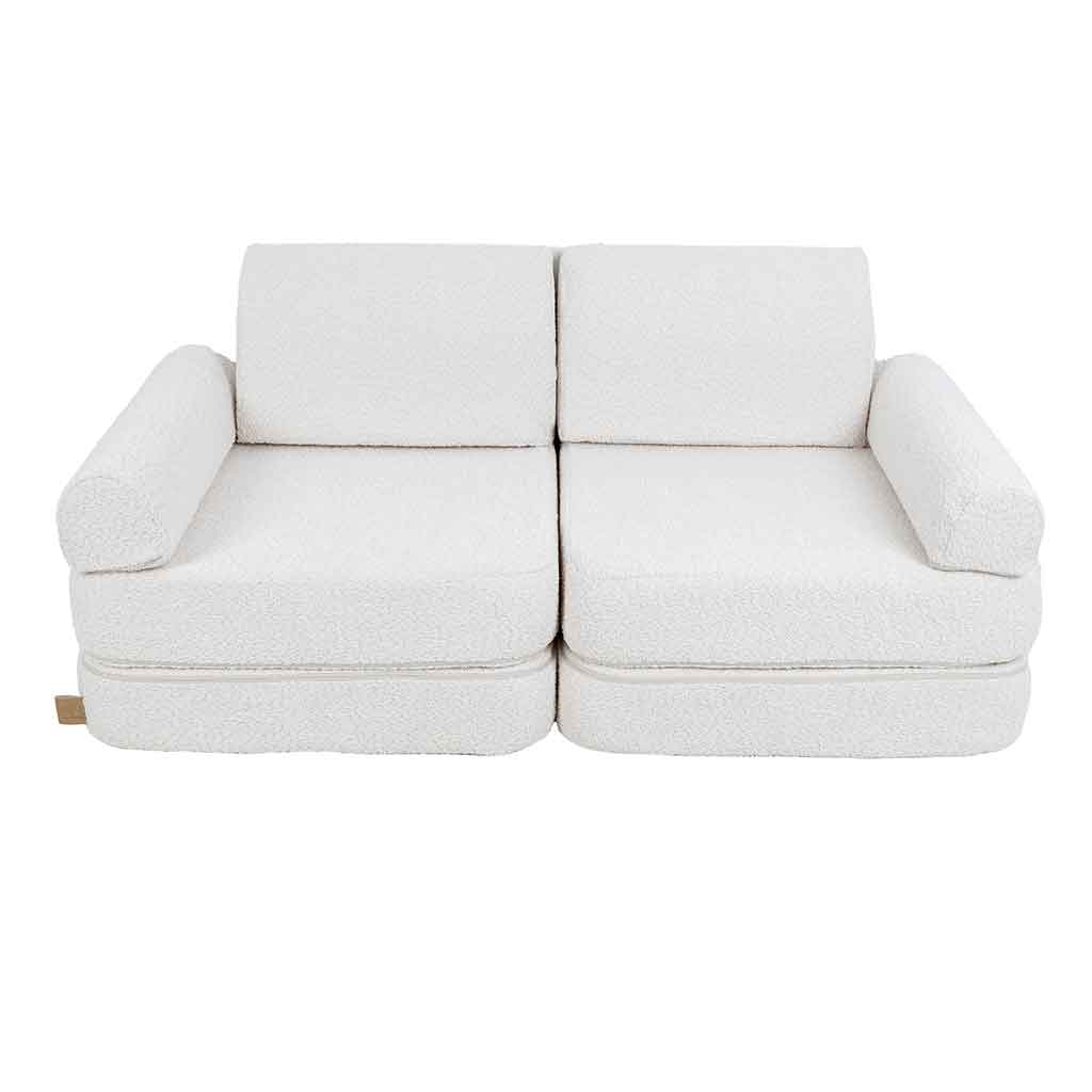 Pocket Sofa Plus: 12 Parts. Compact space-saving White Play Sofa for kids. Handmade, washable covers. For play, gaming, reading & relaxation. Delivered Ireland.