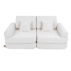 Pocket Sofa Plus: 12 Parts. Compact space-saving White Play Sofa for kids. Handmade, washable covers. For play, gaming, reading & relaxation. Delivered Ireland.