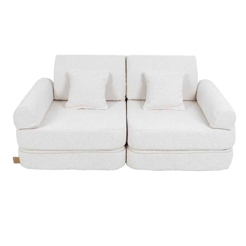 Pocket Sofa Plus: 12 Parts. Compact space-saving White Play Sofa for kids. Handmade, washable covers. For play, gaming, reading & relaxation. Delivered Ireland.