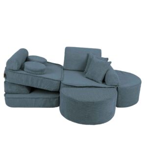 Pocket Sofa Max: 14 Part Turquoise Play Sofa. Compact & space-saving with Handmade, washable covers. For play, gaming, reading & relaxation. Delivered Ireland & EU!