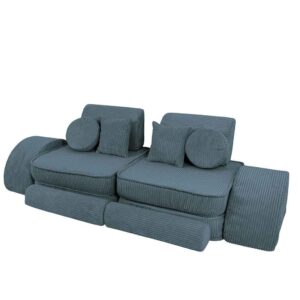 Pocket Sofa Max: 14 Part Turquoise Play Sofa. Compact & space-saving with Handmade, washable covers. For play, gaming, reading & relaxation. Delivered Ireland & EU!