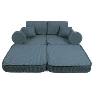 Pocket Sofa Plus: 12 Part Set. Compact space-saving Turquoise Play Sofa for kids. Handmade, washable covers. For play, gaming, reading & relaxation in Ireland