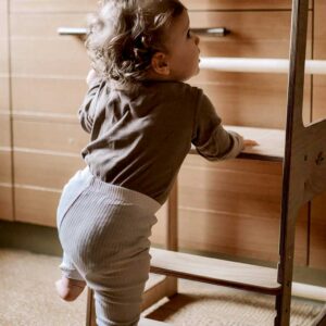 Lightweight 88cm Learning Tower for kids to safely join kitchen fun! Certified safe, EU-made, with tracked delivery to Ireland & EU. Natural Beeswax Finish.