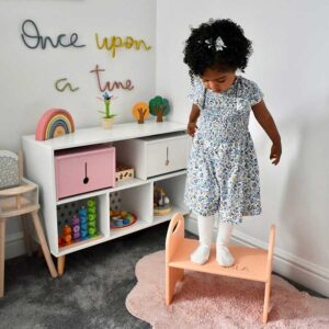 Personalised Step Stool Chair For Children Engraved With Childs Name. Certified safe, EU-made, with tracked delivery to Ireland & EU. Available in 12 Colours