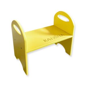 Personalised Step Stool Chair For Children Engraved With Childs Name. Certified safe, EU-made, with tracked delivery to Ireland & EU. Available in 12 Colours