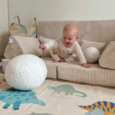 Mini Play Sofa For Kids: Beige Corduroy Modular 10 Part Play Sofa delivered Ireland, EU & more. Montessori Toy Handmade for Children, Nursery & Play Room