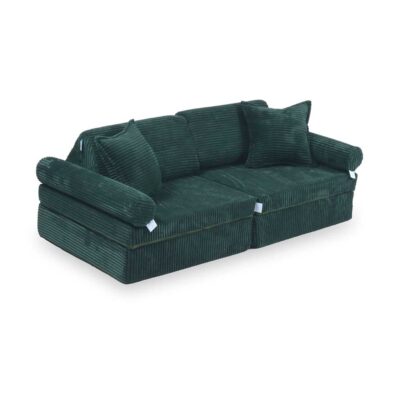 Mini Play Sofa For Kids: Green Corduroy Modular 10 Part Play Sofa delivered Ireland, EU & more. Montessori Toy Handmade for Children, Nursery & Playroom