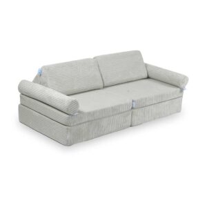 Mini Play Sofa For Kids: Grey Corduroy Modular 10 Part Play Sofa delivered Ireland, EU & more. Montessori Toy Handmade for Children, Nursery & Playroom