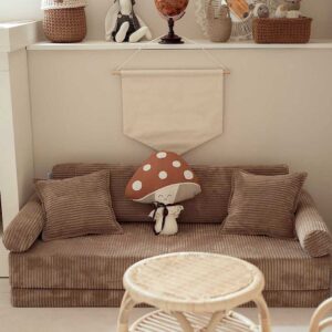 Mini Play Sofa For Kids: Toffee Corduroy Modular 10 Part Play Sofa delivered Ireland, EU & more. Montessori Toy Handmade for Children, Nursery & Playroom
