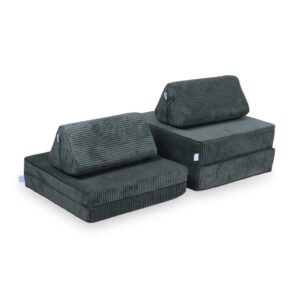 Mini Play Sofa For Kids: Graphite Corduroy Modular 6 Part Play Sofa delivered Ireland, EU & more. Montessori Toy Handmade for Children, Nursery & Playroom