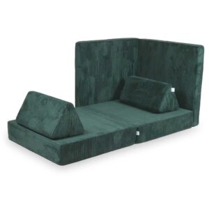 Soft & stylish Green Corduroy Modular Play Sofa for kids – for playrooms, nurseries & Montessori spaces. Handmade & delivered across Ireland & EU. Order now!