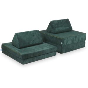 Soft & stylish Green Corduroy Modular Play Sofa for kids – for playrooms, nurseries & Montessori spaces. Handmade & delivered across Ireland & EU. Order now!