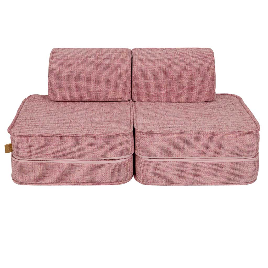 Pocket Sofa Classic: 6 Part Set. Compact space-saving Tangle Bubblegum Pink Kids Sofa. Handmade, washable covers. For play, gaming, reading & relaxation.