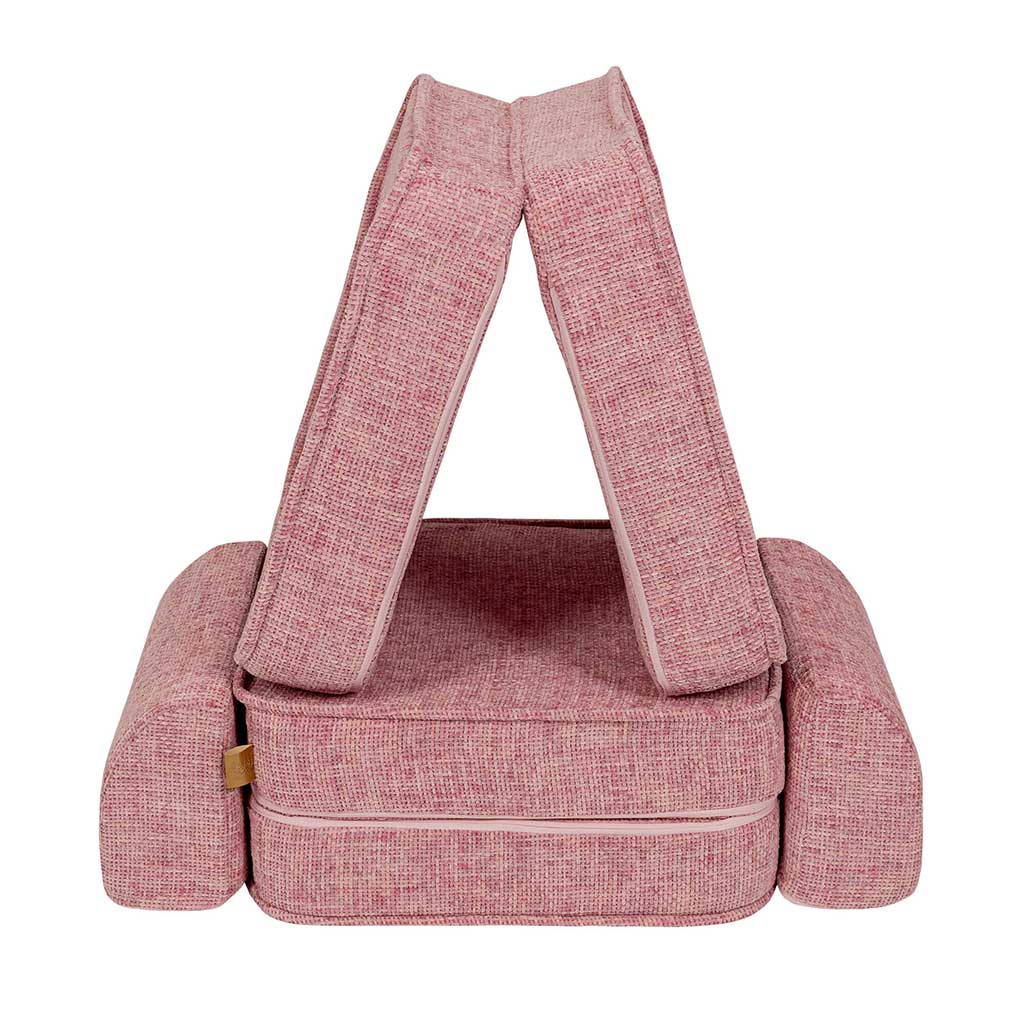 Pocket Sofa Classic: 6 Part Set. Compact space-saving Tangle Bubblegum Pink Kids Sofa. Handmade, washable covers. For play, gaming, reading & relaxation.