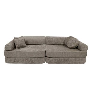 Kids’ Play Sofa In Tan Beige Boucle - Premium ultra-soft, safe & modular for creative play. Shop comfy & stylish childs sofas for kids! Ireland & EU!