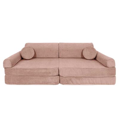 Children’s Play Sofa in Pink Slimcord. Premium ultra-soft, safe & modular for creative play. Shop comfy & stylish play sofas for kids! Delivered Ireland & EU!