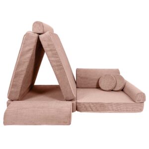 Children’s Play Sofa in Pink Slimcord. Premium ultra-soft, safe & modular for creative play. Shop comfy & stylish play sofas for kids! Delivered Ireland & EU!