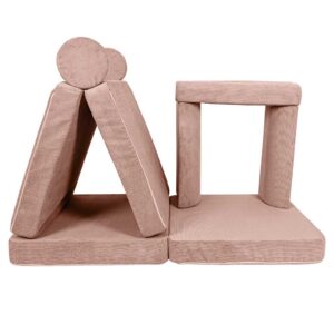 Children’s Play Sofa in Pink Slimcord. Premium ultra-soft, safe & modular for creative play. Shop comfy & stylish play sofas for kids! Delivered Ireland & EU!