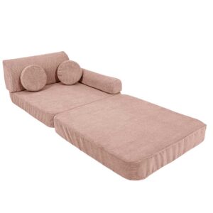 Children’s Play Sofa in Pink Slimcord. Premium ultra-soft, safe & modular for creative play. Shop comfy & stylish play sofas for kids! Delivered Ireland & EU!