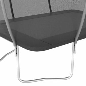 Rectangular Trampoline - Grey & Black Garden Trampoline 274×183 cm (9×6 ft) for Children, Galvanised Steel with Ladder & Rain Cover. Delivered Ireland