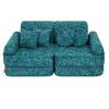 Pocket Sofa Plus: 12 Part Set. Compact space-saving Tangle Lagoon Blue Play Sofa. Handmade for play, gaming, reading & relaxation in Ireland & EU.