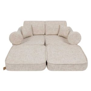 Pocket Sofa Plus: 12 Part Set. Compact space-saving Tangle Marshmallow Beige Play Sofa. Handmade for play, gaming, reading & relaxation in Ireland & EU.