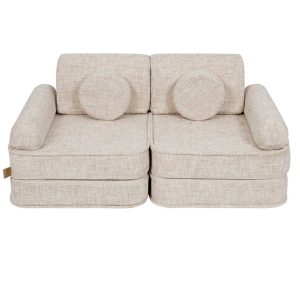 Pocket Sofa Plus: 12 Part Set. Compact space-saving Tangle Marshmallow Beige Play Sofa. Handmade for play, gaming, reading & relaxation in Ireland & EU.