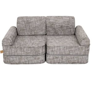 Pocket Sofa Plus: 12 Part Set. Compact space-saving Tangle Moon Grey Play Sofa. Handmade, washable covers. For play, gaming, reading & relaxation in Ireland & EU.