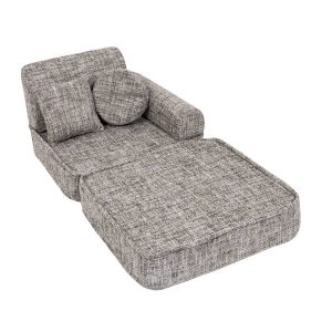 Pocket Sofa Plus: 12 Part Set. Compact space-saving Tangle Moon Grey Play Sofa. Handmade, washable covers. For play, gaming, reading & relaxation in Ireland & EU.