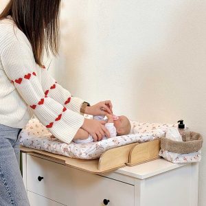 Baby Changing Table Topper – Removable Baby Changing Station in natural finish, including IKEA. Fast Ireland & EU shipping. Fits Most Chests of Drawers!