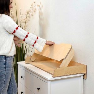 Baby Changing Table Topper – Removable Baby Changing Station in natural finish, including IKEA. Fast Ireland & EU shipping. Fits Most Chests of Drawers!