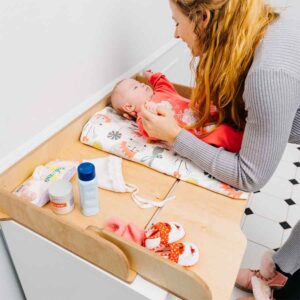 Natural Finish Baby Changing Table Topper – Removable Baby Changing Station. Tracked Ireland & EU shipping. Fits Most Chests of Drawers including IKEA!