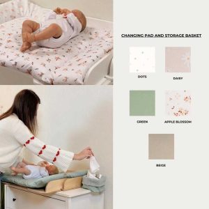 Baby Changing Table Topper with Nappy Changing Mat & Basket