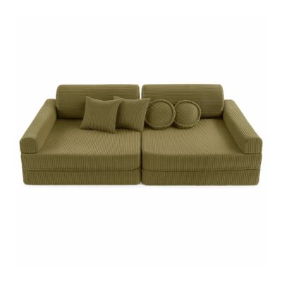 Khaki Kids’ Sofa delivered Ireland - ultra-soft, safe & modular for creative play. Shop comfy corduroy & stylish furniture for kids!