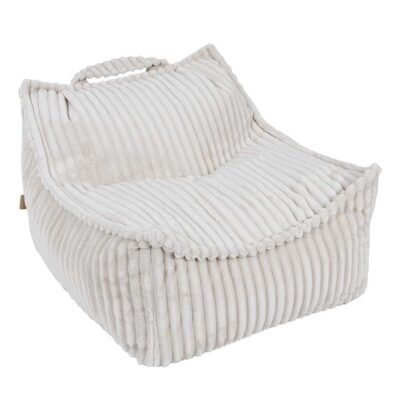 Cotton Candy White Bean Bag Pouffe - Transform your child’s playroom with a Corduroy bean bag. Comfy, easy-clean, for play & relaxation! Delivery Ireland & EU