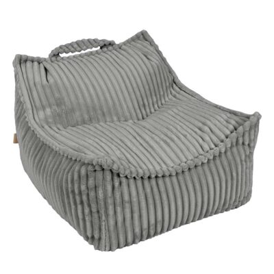 Moon Dust Grey Bean Bag Pouffe - Transform your child’s playroom with a Corduroy bean bag. Comfy, easy-clean, for play & relaxation! Delivery Ireland & EU