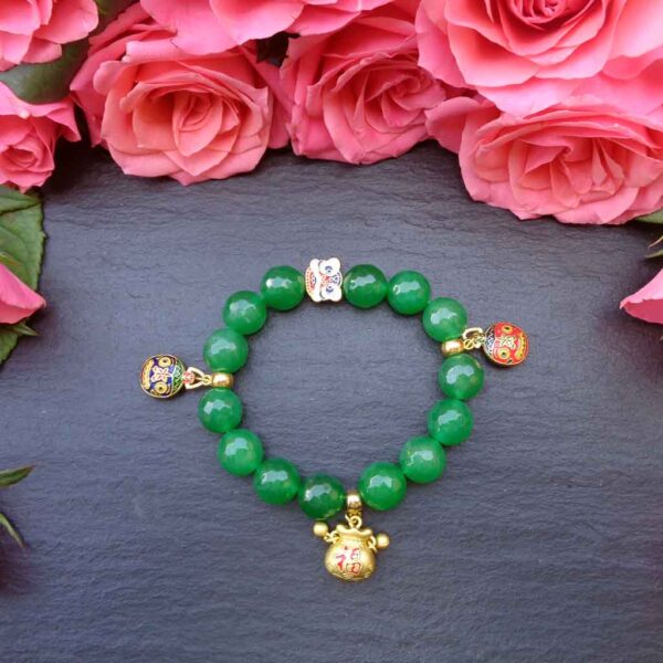 Lucky Jade Pixiu Bracelet Feng Shui Wealth Protection Charm