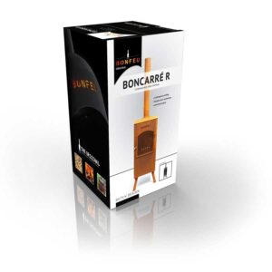 Outdoor corten steel garden fireplace in use – square firepit with grill, creating warmth and atmosphere on the patio