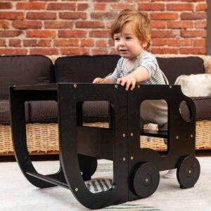 Explore our Black 3-in-1 Car Kitchen Helper Learning Tower – a convertible toddler step stool in a fun car shape. Featuring a two step platform and transforming into a table and chair, it’s the perfect blend of safety, function and playful design for young children. Ideal for kitchens, playrooms and more. Personalised with Childs Name & Exclusive to ShopStreet.ie in Ireland. Tracked Delivery.