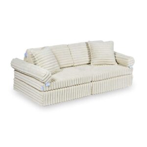 Mini Play Sofa For Kids: Beige Waffle Modular 10 Part Play Sofa delivered Ireland, EU & more. Montessori Furniture Handmade for Children, Nursery & Playroom