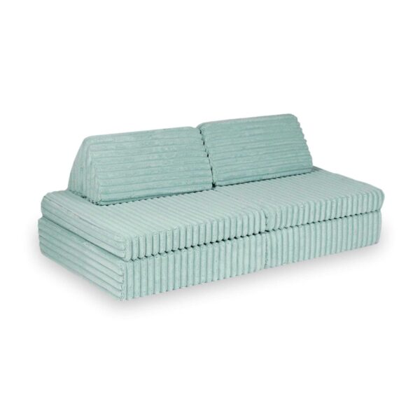 Mini Play Sofa For Kids: Light Mint Waffle Corduroy Modular 6 Part Play Sofa delivered Ireland & EU. Montessori Toy Handmade for Children, Nursery & Playroom