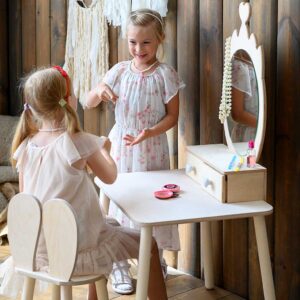 Children’s Dressing Table with Mirror & Chair
