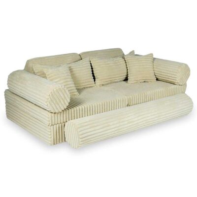 Caramel Waffle Corduroy Play Sofa for kids. Handmade montessori 13-part design, durable & cosy for playrooms & nurseries. Delivered in Ireland & EU.