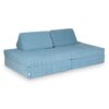 Blue Waffle Play Sofa for kids. Handmade montessori modular 6-part design, durable & cosy for playrooms & nurseries. Delivered in Ireland & EU.