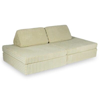 Caramel Waffle Play Sofa for kids. Handmade montessori modular 6-part design, durable & cosy for playrooms & nurseries. Delivered in Ireland & EU.