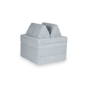 Grey Waffle Play Sofa for kids. Handmade montessori modular 6-part design, durable & cosy for playrooms & nurseries. Delivered in Ireland & EU.