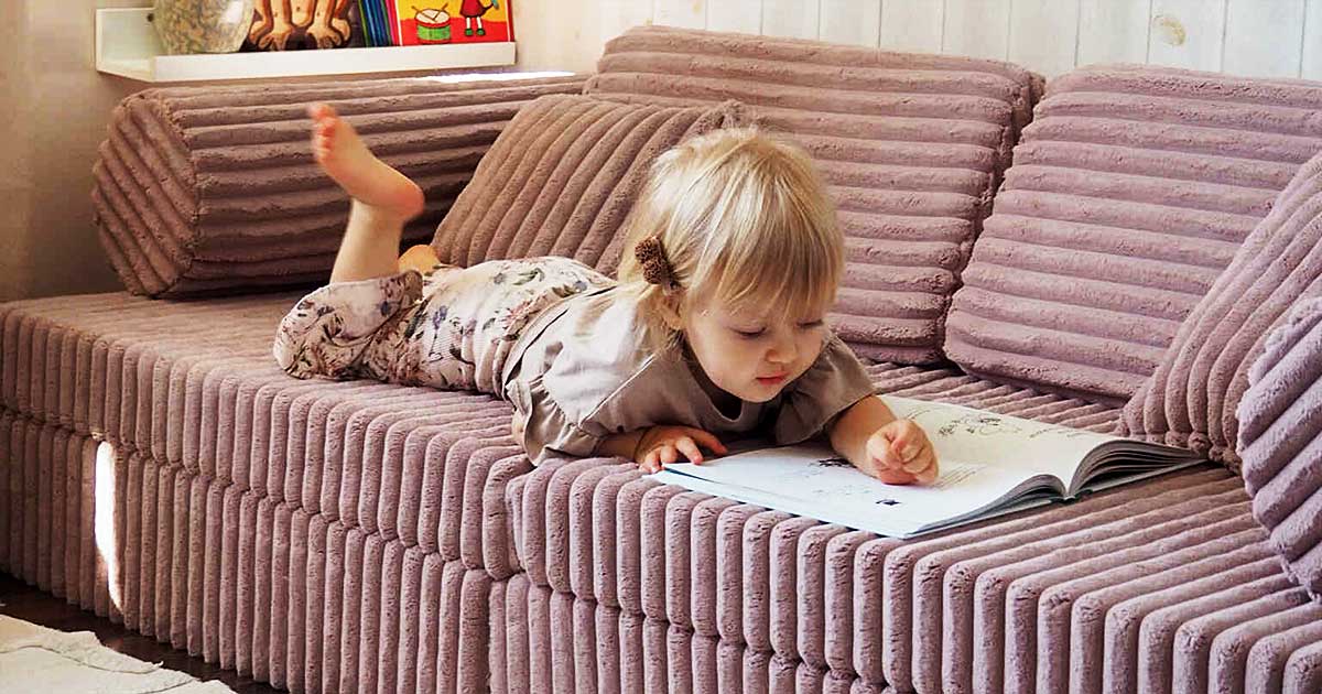 Handmade Waffle Corduroy Play Sofa for children – durable, cosy and washable covers delivered Ireland & EU with tracked shipping
