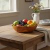 Natural Teak Wood Fruit Bowl 31cm – a unique solid wood centrepiece for Irish homes. Durable, practical and ideal as a housewarming gift in Ireland.