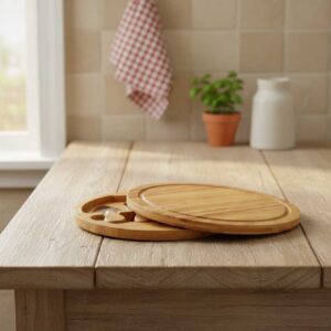 Personalised 4-piece round cheese board set – durable, food-safe, and perfect for Irish homes with tracked delivery.