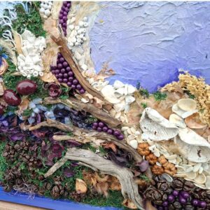 The Horizon of Roots – large original mixed media wall art, 80 x 64 cm framed sculptural artwork with natural textures, available for sale in Ireland.